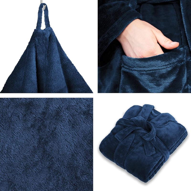 Kuschelfleece Bademantel für Damen und Herren, Öko-Tex Standard 100, S-XXXL