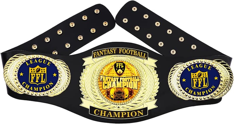 Fantasie-Football-Gürtel aus echtem Leder für Erwachsene, Gold