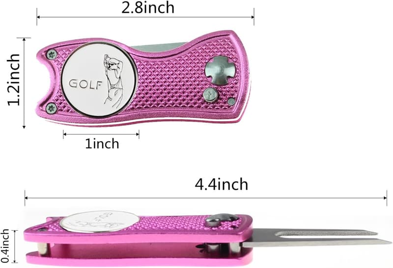 Crestgolf Klappbare Pitchgabel mit Magnetkugelmarkierung