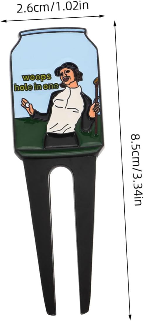 Golf Divot Werkzeug mit Ballmarker – Silberner Golf Green Fork für Männer