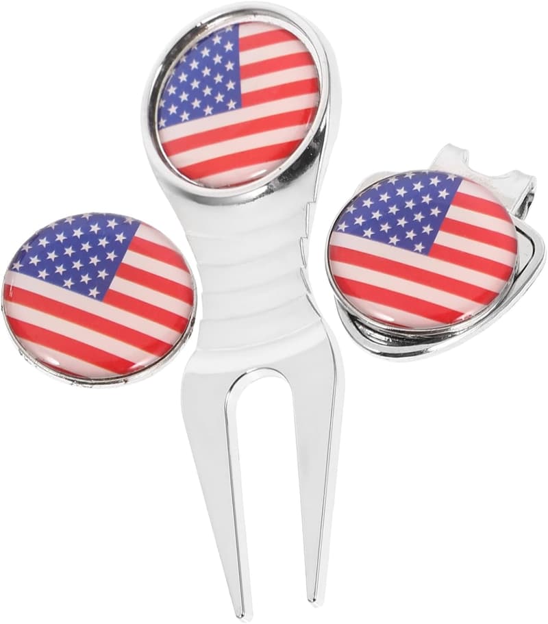Golfballmarker mit Clip und Divot Tool – Lustiges Golfzubehör aus Metall