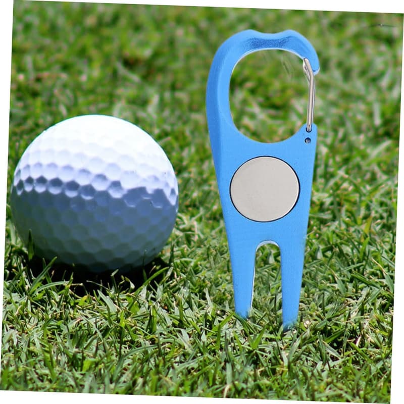 Golf-Set: 2 grüne Divot-Werkzeuge mit Golfbürste und Marker