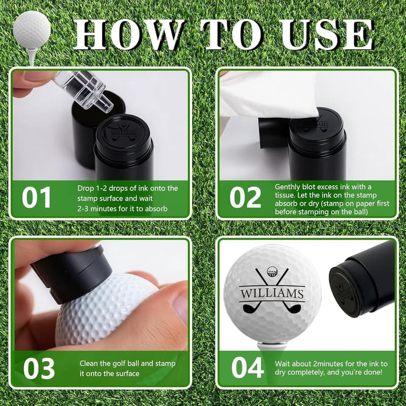 Personalisierter Golfball-Stempel für Männer – 25 Designs, langlebig