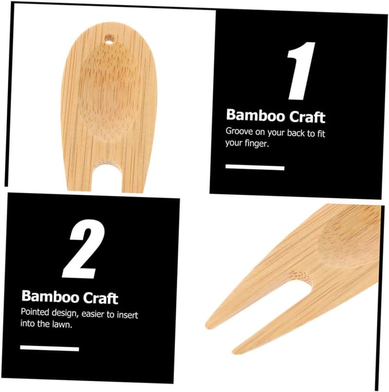 Tragbares Golf-Divot-Tool mit Ballmarker aus Bambus