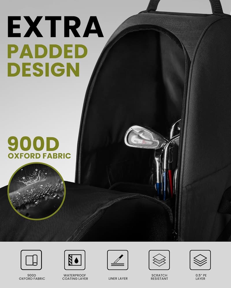 Gepolsterte Golf-Reisetasche aus 900D Oxford-Gewebe, wasserdicht