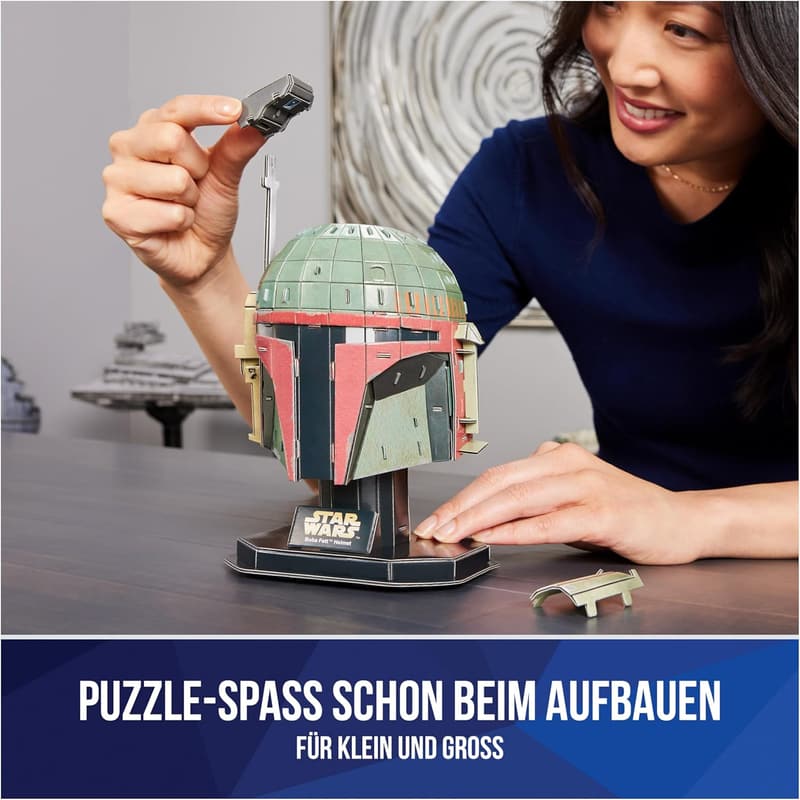 Star Wars Boba Fett Helm - 3D-Modellbausatz aus Karton, 93 Teile