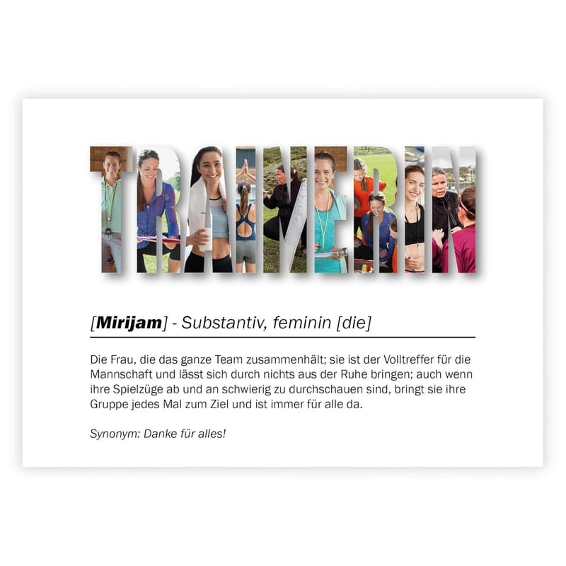 Personalisierte Definitionsposter 