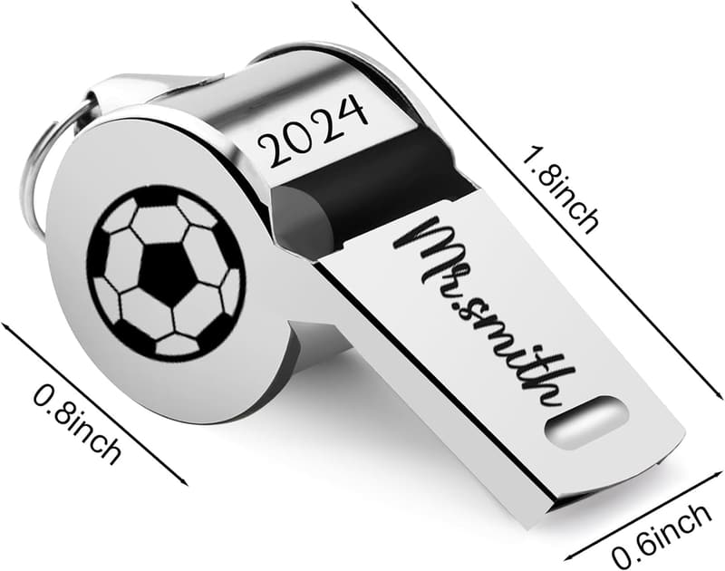 Personalisierte Edelstahlpfeife mit Lanyard für Trainer