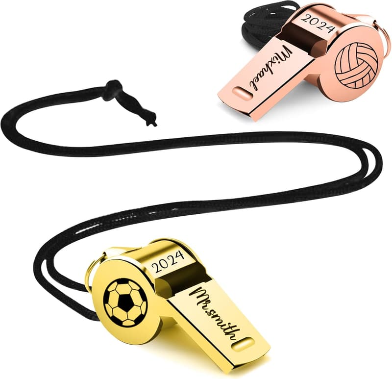 Personalisierte Edelstahlpfeife mit Lanyard für Trainer