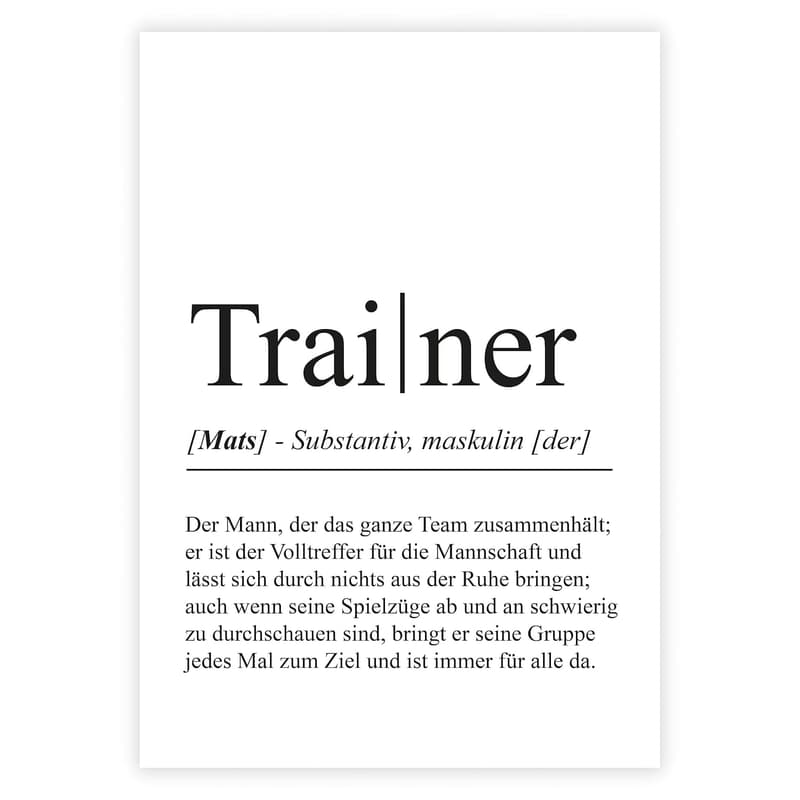Personalisiertes Poster „Trainer“ zum Geburtstag – Dankeschön-Geschenk