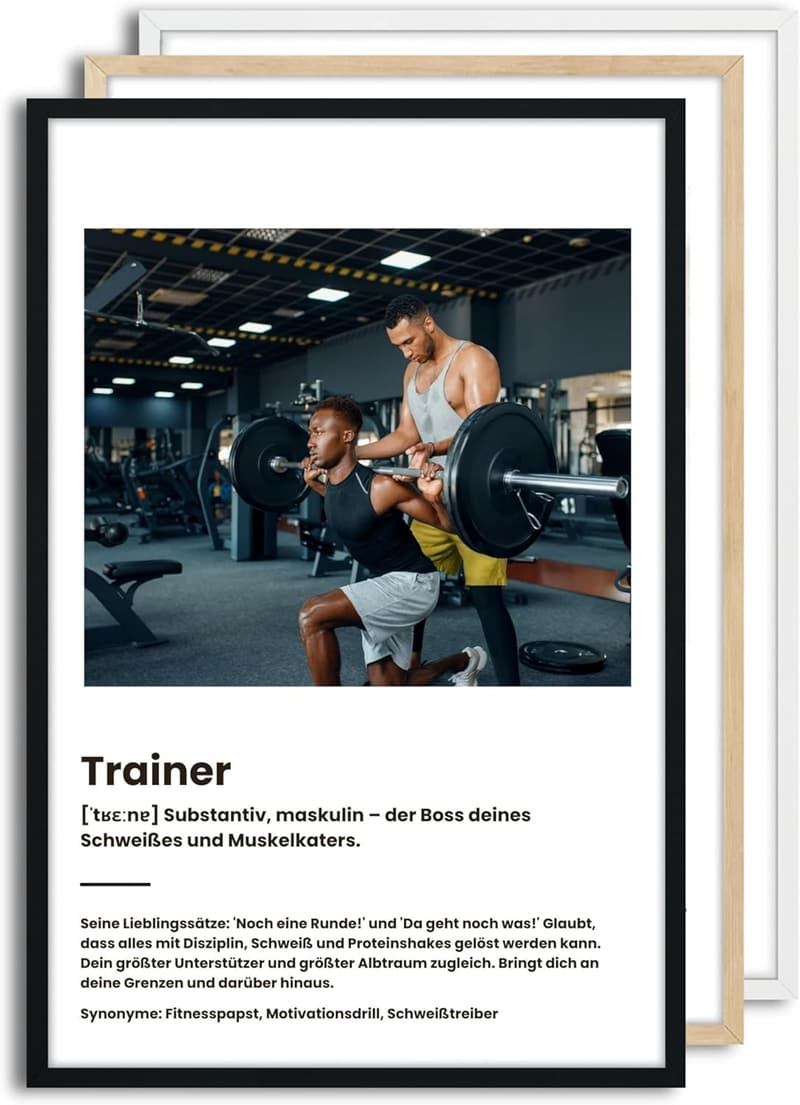 Personalisierte Wandbilder für Trainer | Modernes Design 20x30 cm bis 50x70 cm