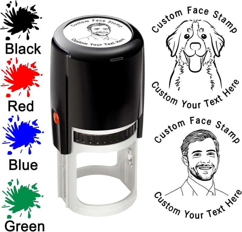Personalisierbarer Foto-Gesichtsstempel für Lehrer, Büro und Geschenke