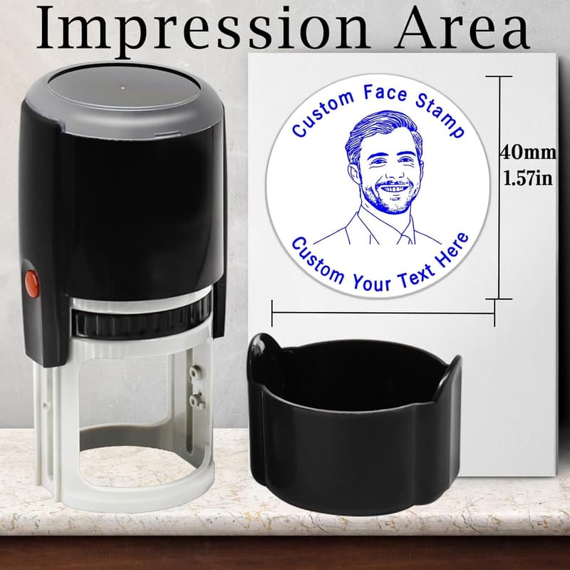 Personalisierbarer Foto-Gesichtsstempel für Lehrer, Büro und Geschenke