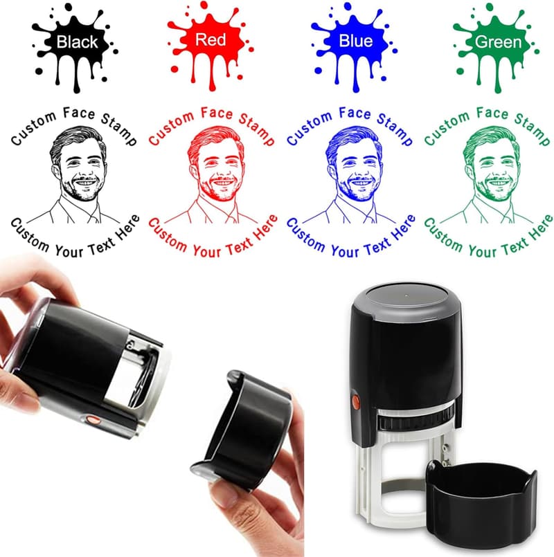 Personalisierbarer Foto-Gesichtsstempel für Lehrer, Büro und Geschenke