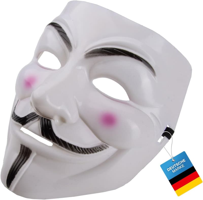 Guy Fawkes Maske für Halloween und Karneval – V wie Vendetta