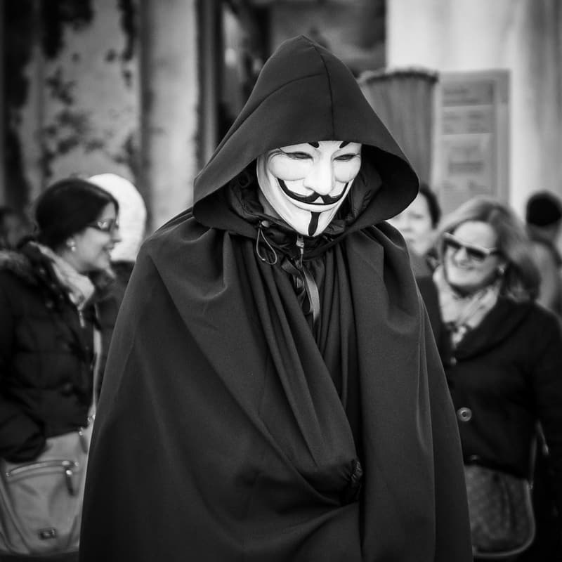 Guy Fawkes Maske für Halloween und Karneval – V wie Vendetta
