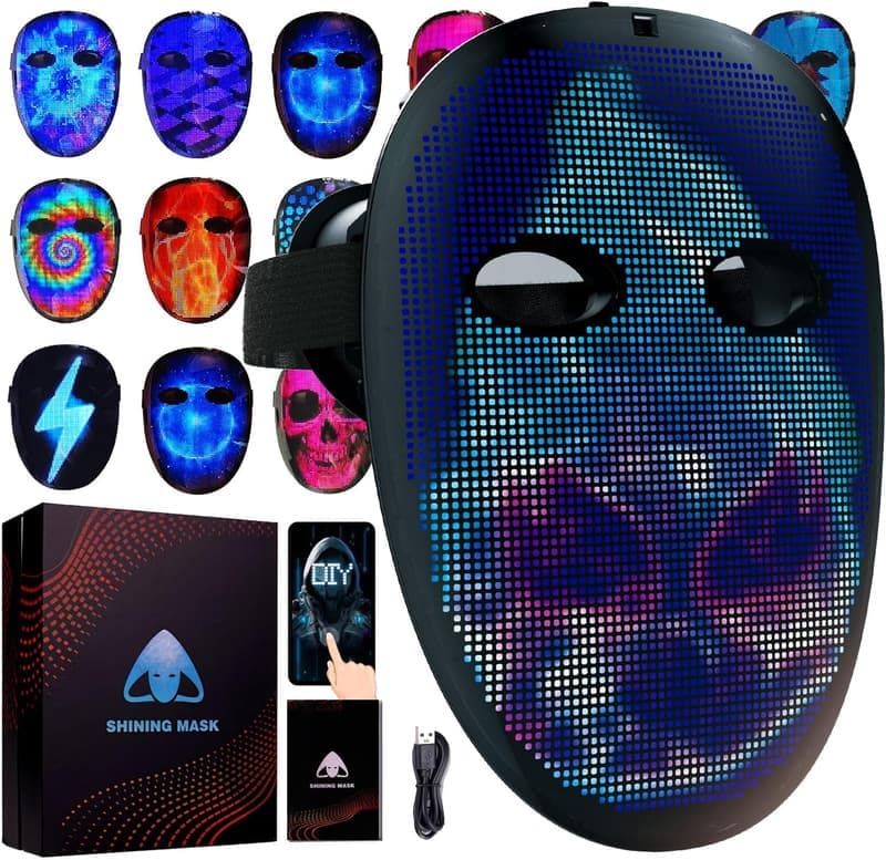 Bluetooth LED Maske mit Gestenerkennung für Karneval und Cosplay