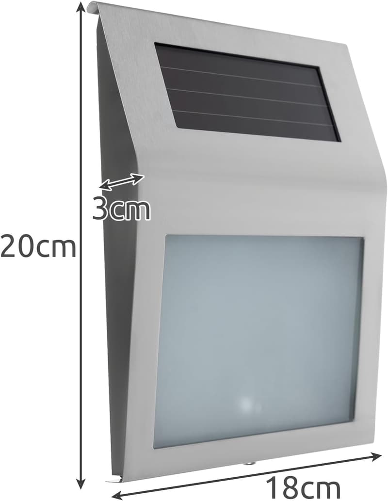 Personalisierbare Solar-Hausnummer mit Dimmensor für außen, silber