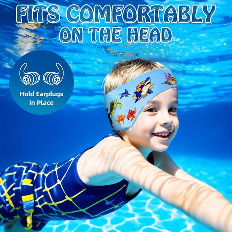 Wasserdichtes Schwimmband mit Ohrstöpseln für Kinder - Hohe Elastizität