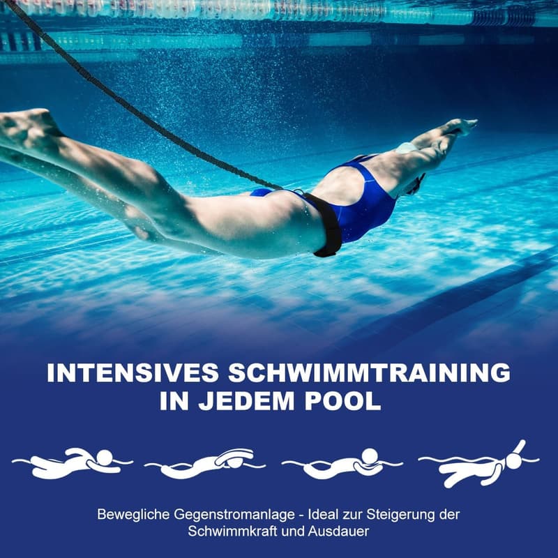 Verstellbarer Schwimmgurt für Erwachsene und Kinder, 4 m Trainingshilfe