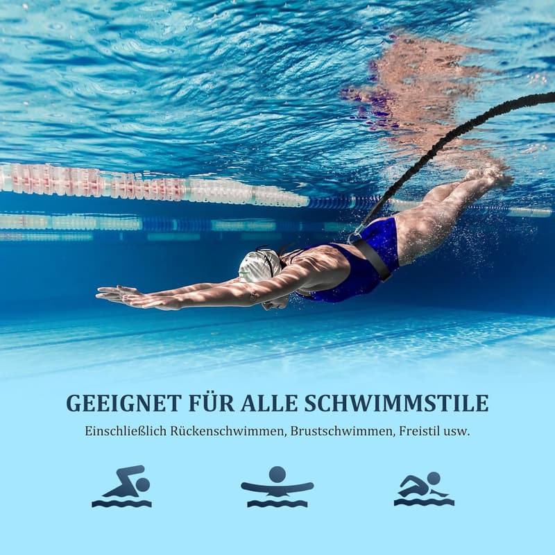 Einstellbarer Schwimmgurt für Erwachsene und Kinder, Schwarz