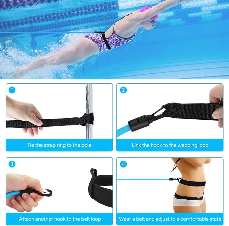 Einstellbarer Schwimmgürtel für Pooltraining – für Erwachsene und Kinder, Blau