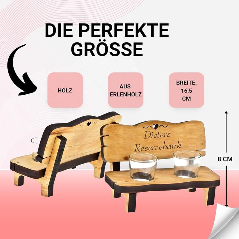 Personalisierte Schnapsbank mit Wunschgravur - Geschenk für Männer