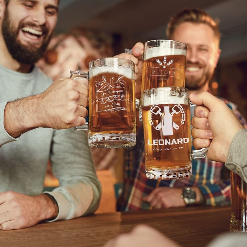 Personalisierter Bierkrug mit Gravur 400 ml – Geschenk für Männer