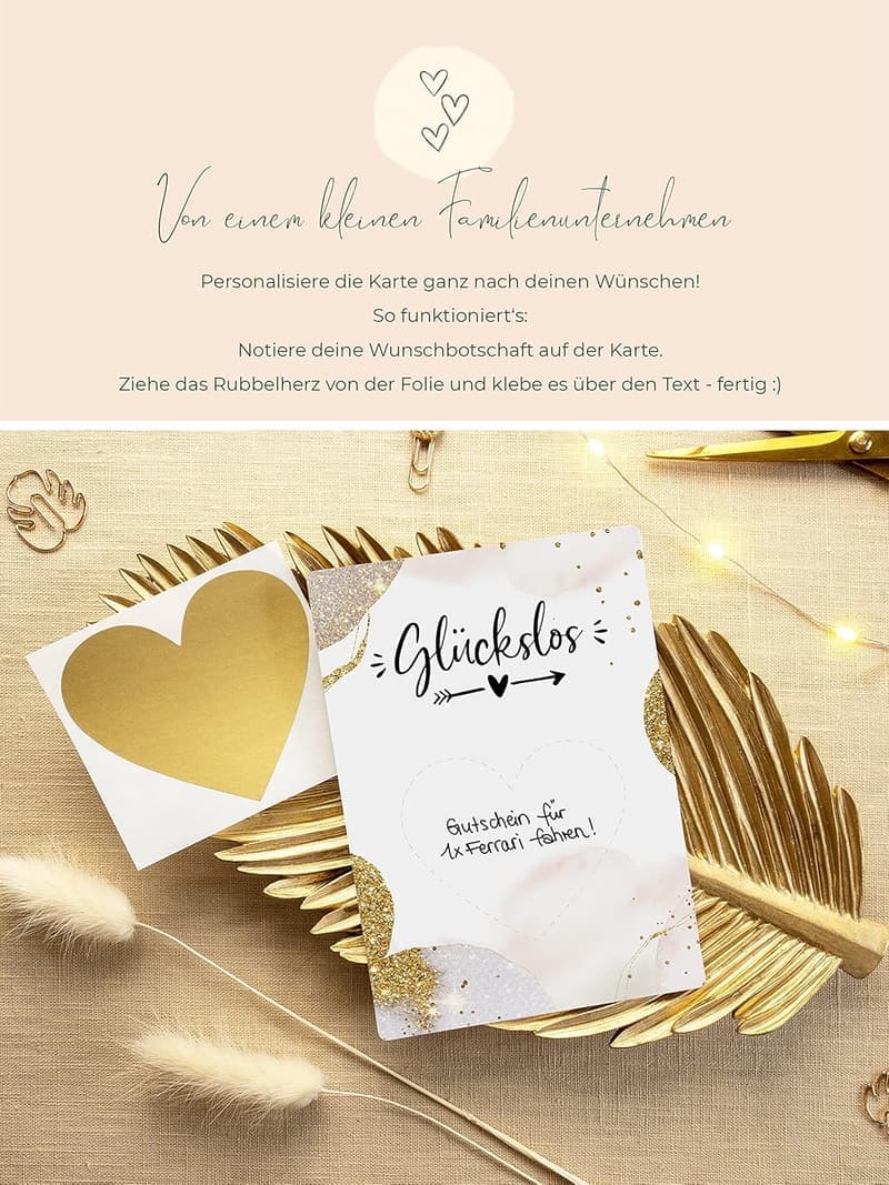 Personalisierte Gutschein-Karte mit 10 Luxus-Rubbellosen