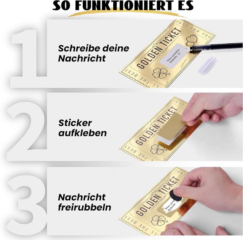 Personalisierte Gutscheinkarten mit Rubbelaufkleber für Geschenke