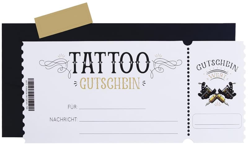 Personalisierter Tattoo Gutschein – Rubbelkarte für Männer und Frauen