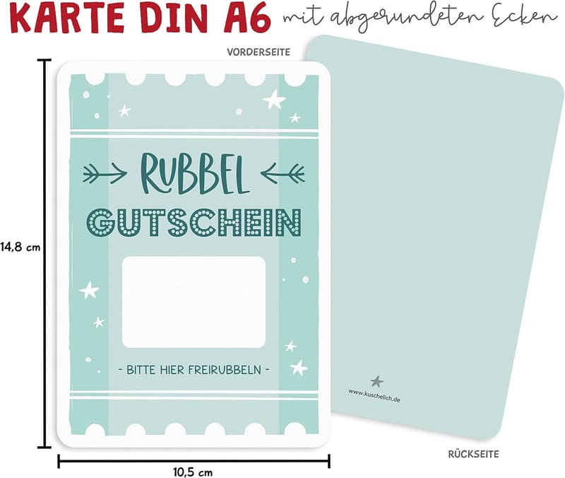 Rubbelkarte Gutschein zum Selbstbeschriften – Kreatives Geschenk für Paare