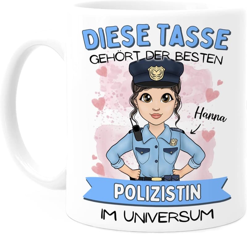Personalisierte Tasse für Polizisten – Beidseitiger Druck