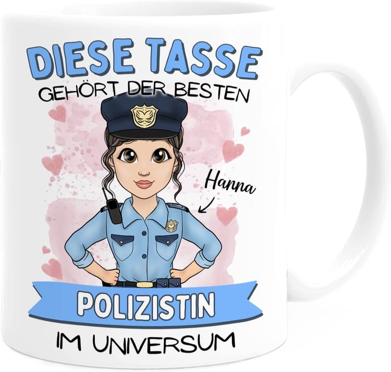 Personalisierte Tasse für Polizisten – Beidseitiger Druck