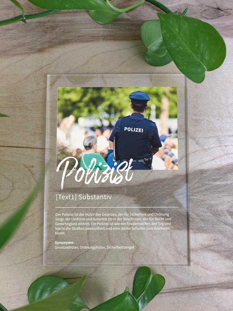 Personalisierte Acryl-Deko für Polizisten