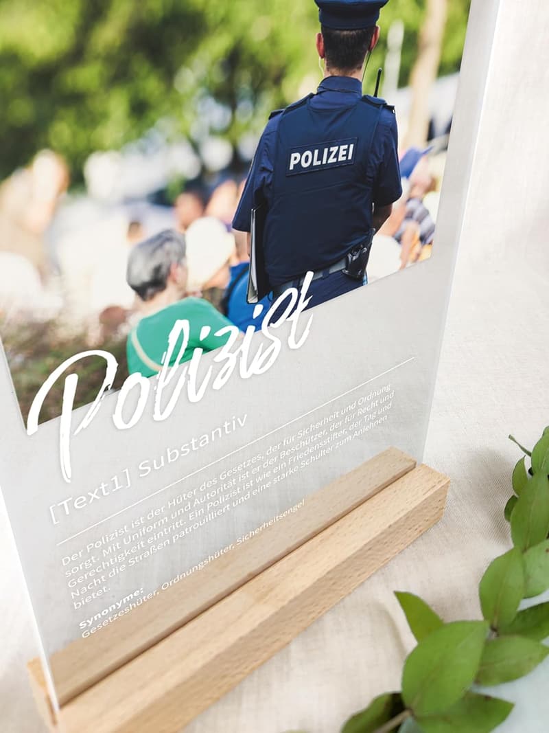 Personalisierte Acryl-Deko für Polizisten