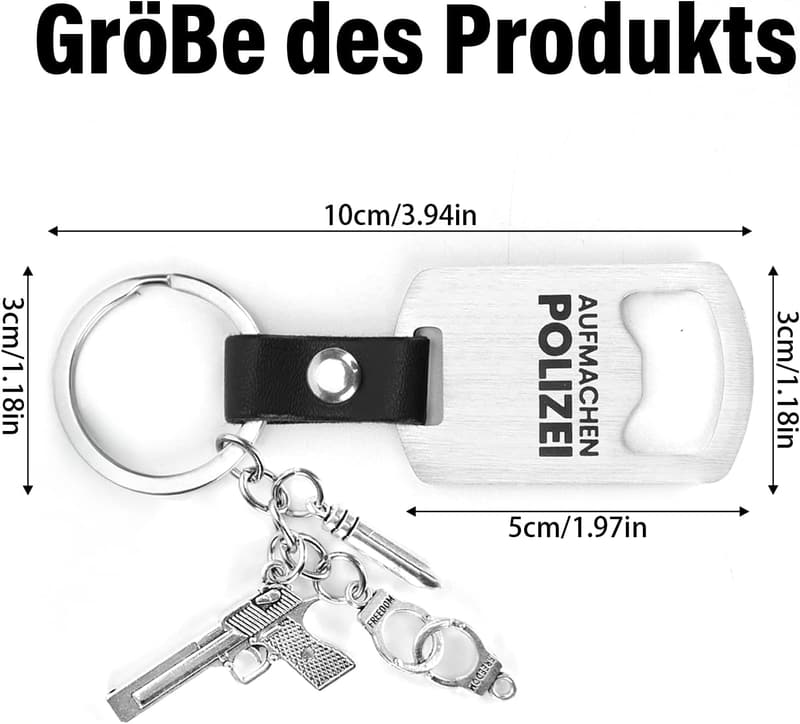 Lustiger Schlüsselanhänger mit Flaschenöffner für Männer aus Edelstahl