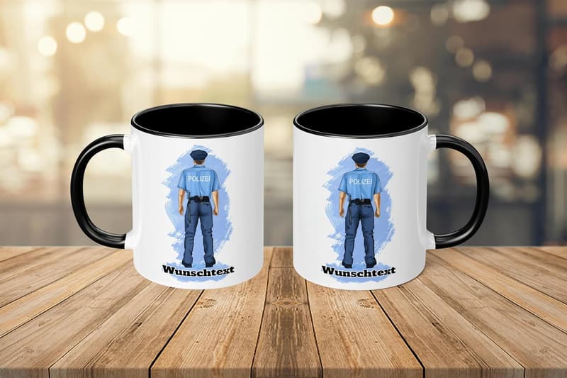 Personalisierte Kaffeetasse für Polizisten – Dankeschön-Geschenk
