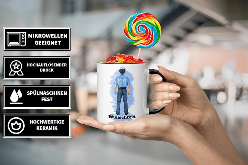 Personalisierte Kaffeetasse für Polizisten – Dankeschön-Geschenk