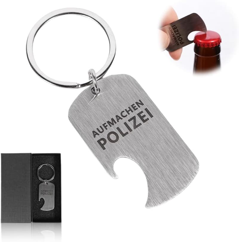 Edelstahl-Flaschenöffner als lustiges Geschenk für Männer im Geschenkkarton