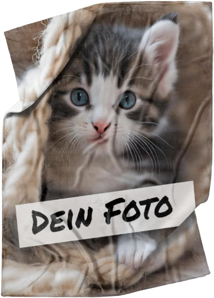Personalisierte Fotodecke mit Ihrem Bild (75 x 100 cm)