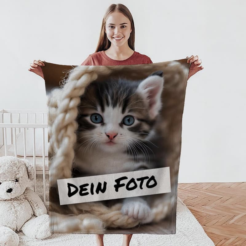Personalisierte Fotodecke mit Ihrem Bild (75 x 100 cm)