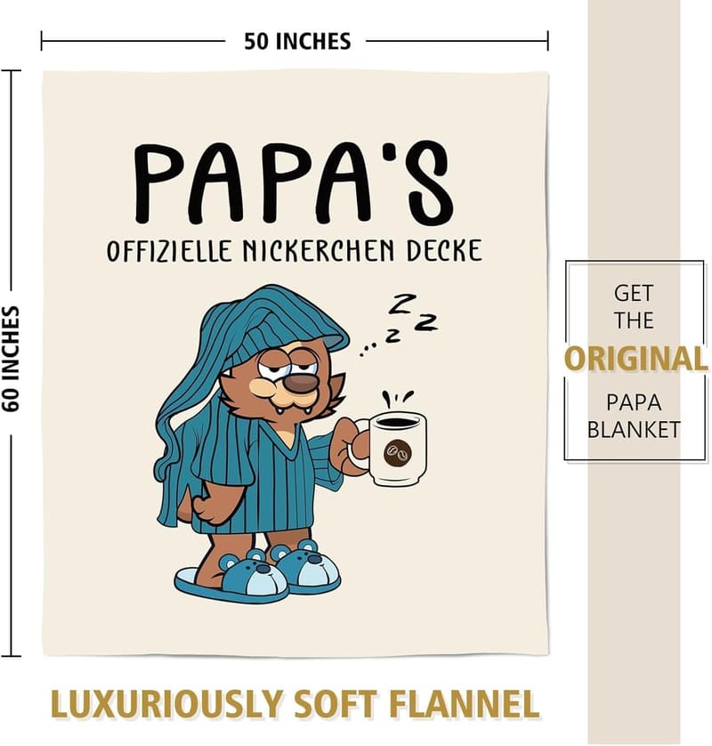 Personalisierte Flanell-Decke zum Vatertag – Superweich 157×132 cm