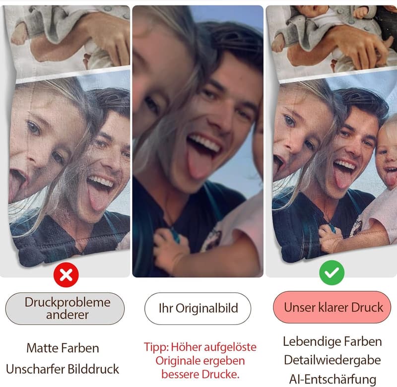 Personalisierte Foto-Decke für Papa zum Vatertag