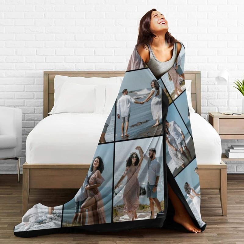 Personalisierte Fotodecke mit Druck für Paare
