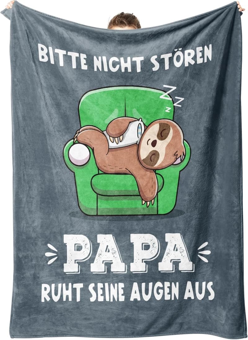 Geschenkdecke für Papa – Flauschige Flanelldecke (157 x 132 cm)