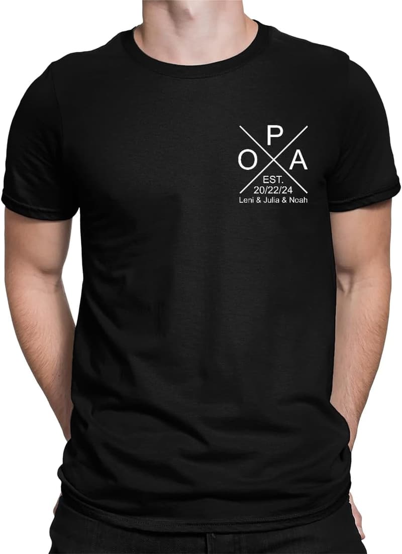 Personalisiertes T-Shirt mit Namen für Opa – Vatertagsgeschenk