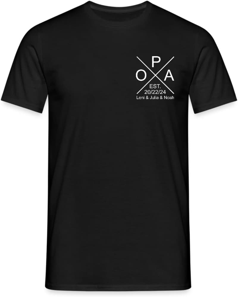 Personalisiertes T-Shirt mit Namen für Opa – Vatertagsgeschenk
