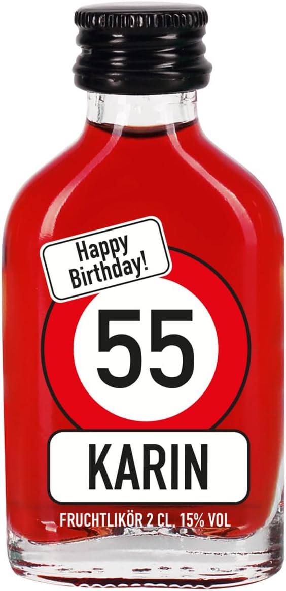 Personalisierte Likörflasche 0,02l zum Geburtstag mit Name und Alter