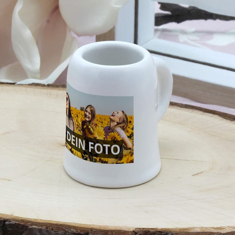 Personalisiertes Schnapsglas mit Foto - Individueller Mini Bierkrug